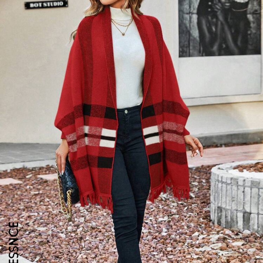 Plaid Holiday sleeved Cardigan